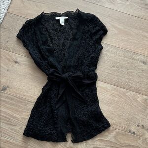 White House Black Market Black Lace Top
